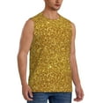 thumbnail image 2 of Bingfone Gold Glitter Pattern Men's Tank Tops Workout Sleeveless Tee Shirts Running Beach Tanks for Men-Small, 2 of 8