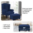 thumbnail image 4 of H.VERSAILTEX 1-Piece Jacquard Spandex Ottoman Stretch Slipcover, Navy, 4 of 7