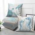 thumbnail image 2 of Turquoise Coastal Throw Pillow Covers 18x18 Set of 4,Beach Starfish Turtle Ocean Decorative Pillow Cases for Bedroom Sofa Couch, 2 of 6