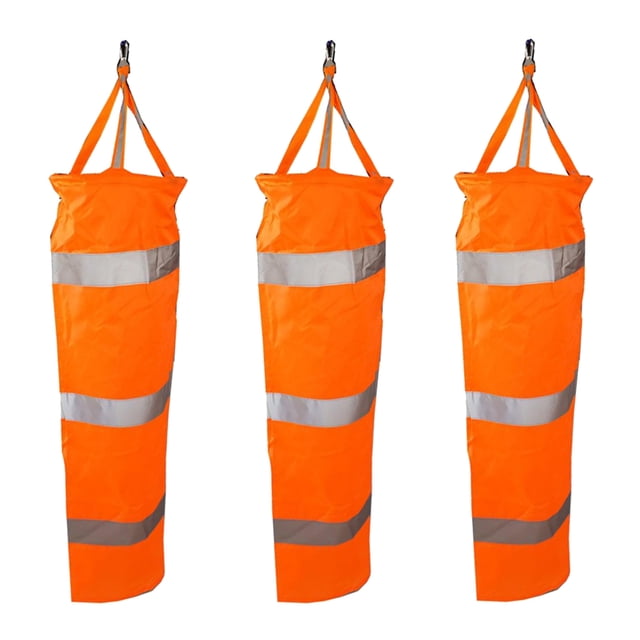 3pcs Aeropuerto Manga De Viento Al Aire Libre Bolsa De Calcetines De Viento Cinturón Reflectante Ojal 80 Cm Sunnimix Manga de viento del aeropuerto