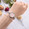 thumbnail image 2 of LVPAI Reloj de cuarzo con banda de aleación y esfera redonda, reloj de pulsera femenino informal simple (rosa plateado), 2 of 3