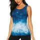 thumbnail image 1 of Fotbe Blue Glitter Sparkles Blusas Sin Mangas para Mujer – Estilo Casual, Corte Suelto, Slim-Fit, Cuello Redondo Deportivo, Tops de Verano para Gimnasio y Yoga-Medium, 1 of 7