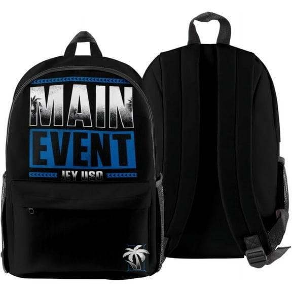 Jey Uso Main Event 3D Fashion Backpack Printed Multi Zipper Pack Casual Bag