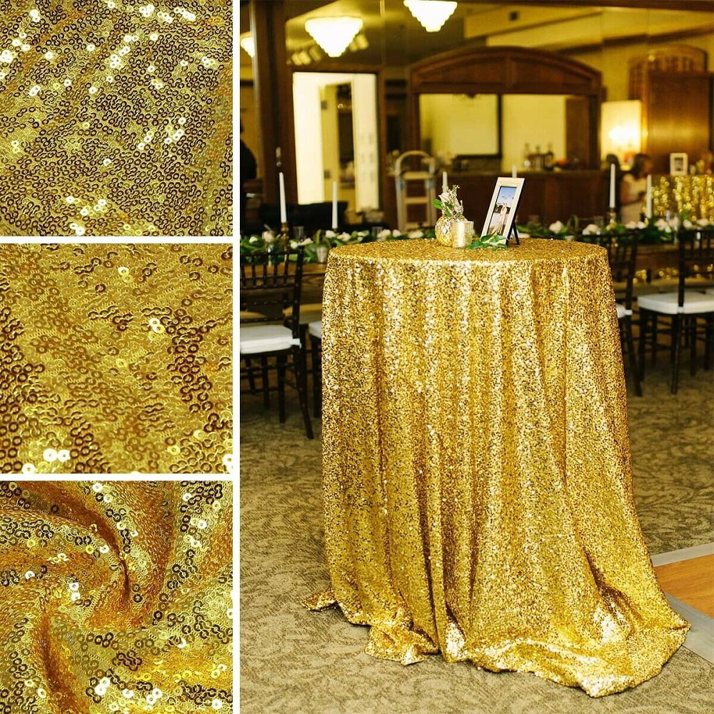 Glitter Sequin Tablecloth Round Table Cover Topper Wedding Party Banquet Fabric 