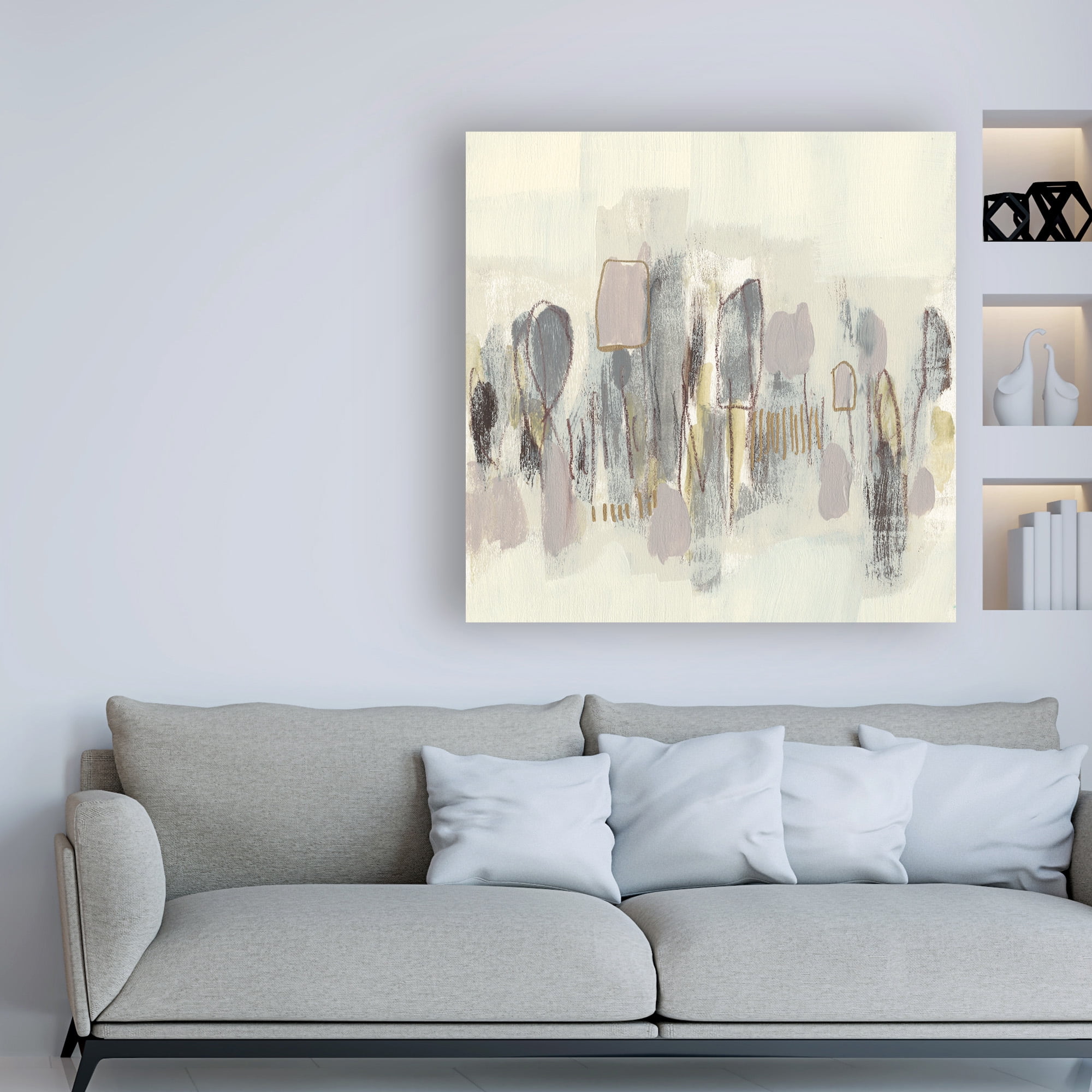Trademark Fine Art 'Neutral Shapes I' Canvas Art by Jennifer Goldberger