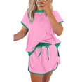 thumbnail image 1 of Set Lounge SELINK para mujer con falda y camiseta rosa-verano, 1 of 6