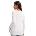 thumbnail image 6 of Women Long Sleeve Shirts Tops Fall Tunic Causal Fashion Round Neck Basic Tee, 6 of 6
