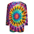 thumbnail image 4 of CYMMPU Loose Fit Tunic Tops Boho Blouses for Women Dressy Casual Summer Trendy Shirts 3/4 Sleeve Spring Tops Tie Dye Crew Neck Ombre T-Shirts XXL, 4 of 5
