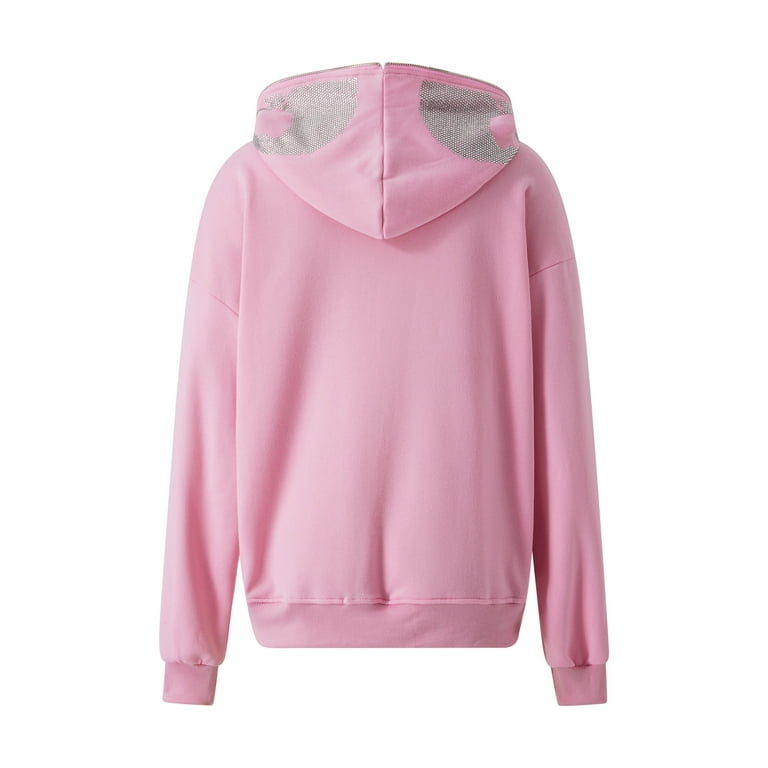 xkwyshop Rhinestone Graphic Zip Up Hoodies for Women xkwyshop Rhinestone Graphic Zip Up Hoodies for Women