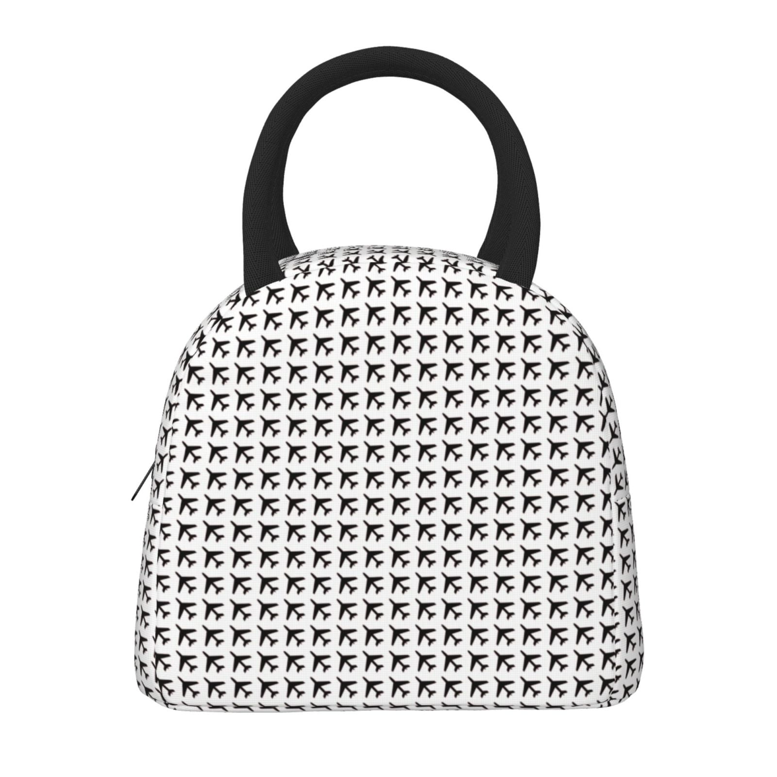 Logiee Airplane Print Lunch Bag for Women & Men,Adult Insulated Lunch Box,Food Lunch Containers,Reusable High Capacity Lunch Tote Bags for Work, Travel, Outdoor