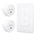 thumbnail image 1 of LoraTap Mini Wireless Remote Control Outlet Plug Adapter (2 Pack) with Remote, 2 Channel Wall Switch, 656ft Control Range for Indoor Lamps and Home A, 1 of 9