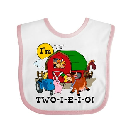 

Inktastic TWO-I-E-I-O Gift Baby Boy or Baby Girl Bib