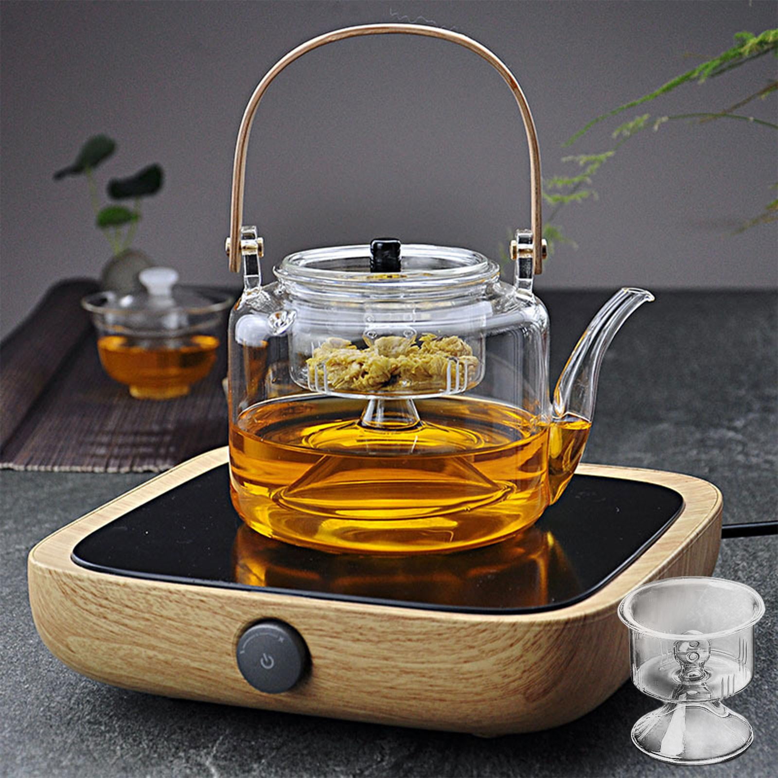 HIWARE 1000ml Glass Teapot with Removable Infuser, Stovetop Safe Tea  Kettle, Blooming and Loose Leaf Tea Maker Set
