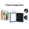 thumbnail image 3 of Americanflat 10x12.5 Kids Art Frame with 8.5x11 Mat Holds 100 Art Pieces Magnetic Letter Size Display Mini - Navy, 3 of 8