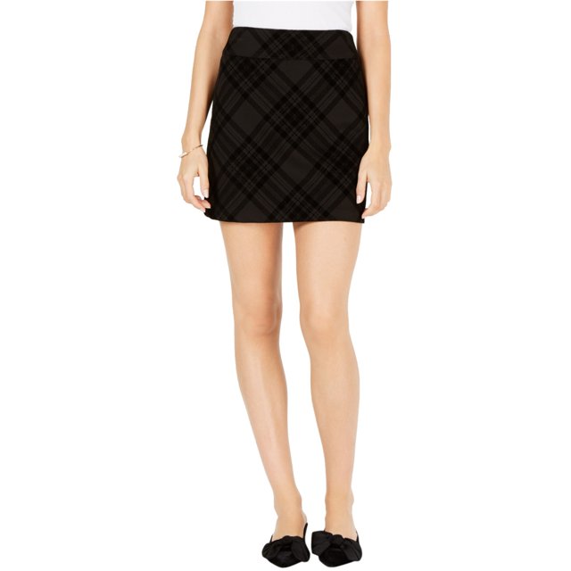 maison Jules Minifalda a cuadros flocados para mujer, negro, extragrande