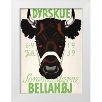 Vintage Apple Collection 14x18 White Modern Wood Framed Museum Art Print Titled - Dyrskue Danish Cow
