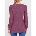thumbnail image 2 of Women Long Sleeve Fall Lace Tops 2025 Fashion V Neck Sweaters Dressy Casual Winter Trendy Outfit  Pink XXL, 2 of 6