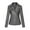Gray, variant on NARABB Women Leather Jacket Long Sleeve Solid Zipper Leather Tops Cardigan With Pocket Short Coat Jacket