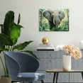 thumbnail image 4 of ZFLMY Elephant Jungle Painting Canvas Wall Art Print On Canvas, Home Decor for Living Room Bedroom Bathroom Office, Ready To Hang 20x16in, 4 of 6