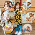 thumbnail image 6 of Black Sunflower Pattern Kids Aprons for Girls and Boys,Adjustable Neck Strap Toddler Aprons for Kids Cooking Baking, 6 of 6