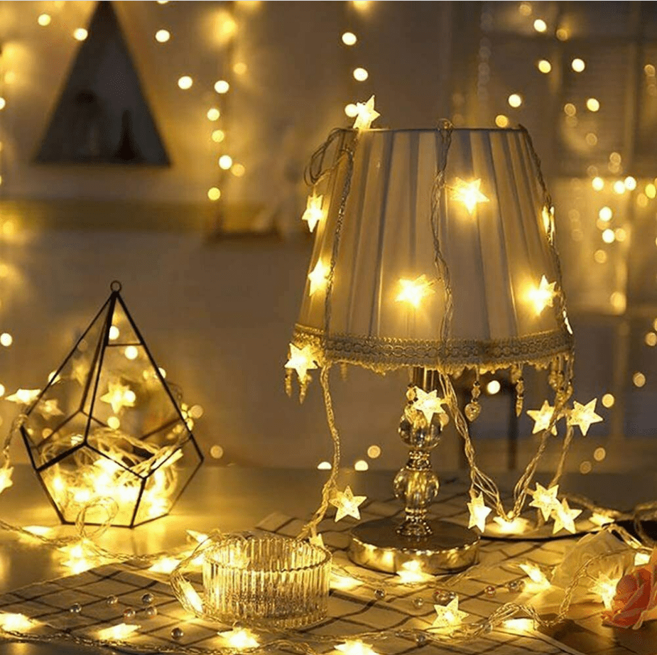 33FT 8 Modes Star Fairy Lights 100 LED Plug in String Lights for Indoor Outdoor 
