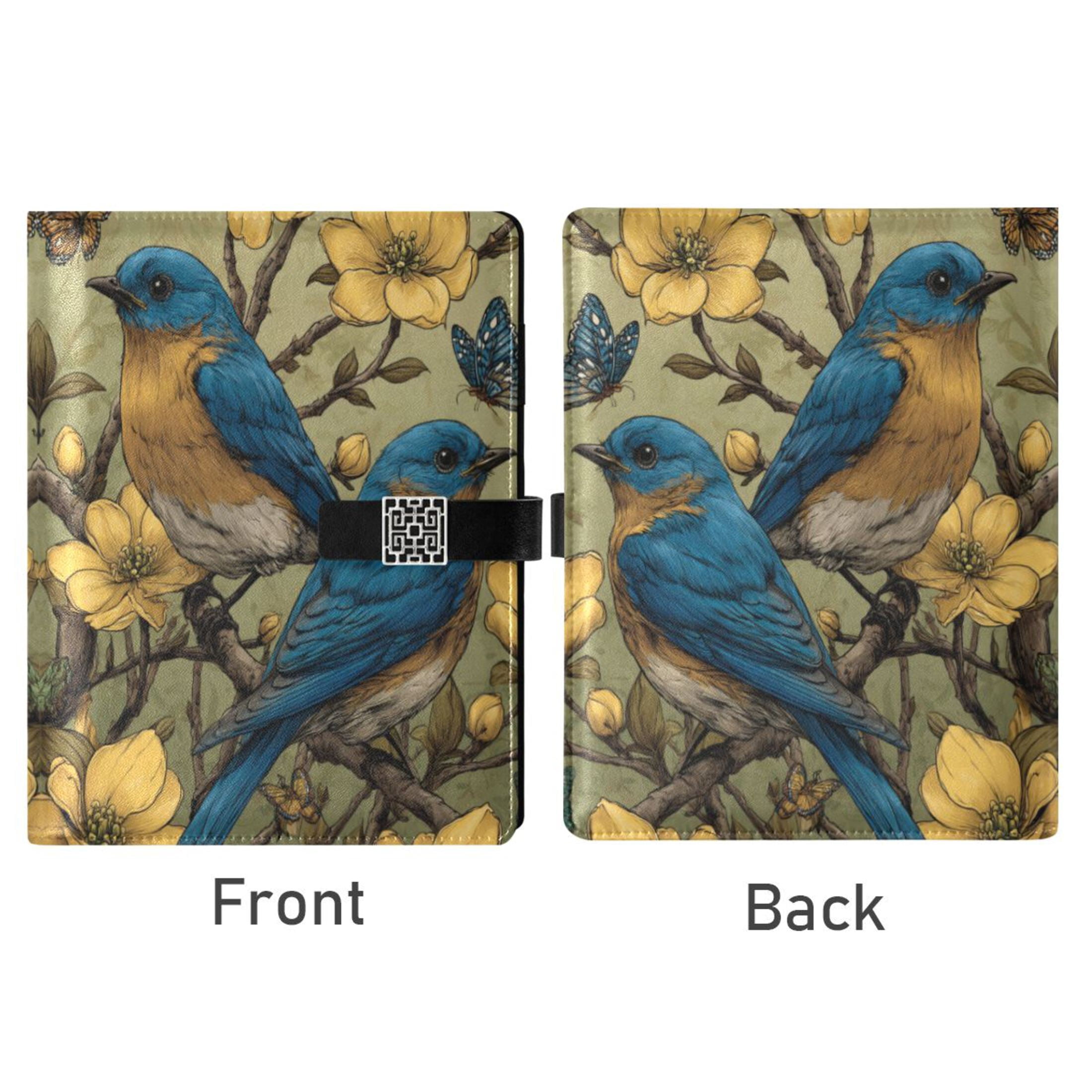 Leather Planner Leather Notebook Notebook Journal Binder Design Pen Pocket Design Convenient for Storage Pair Of Blue Birds