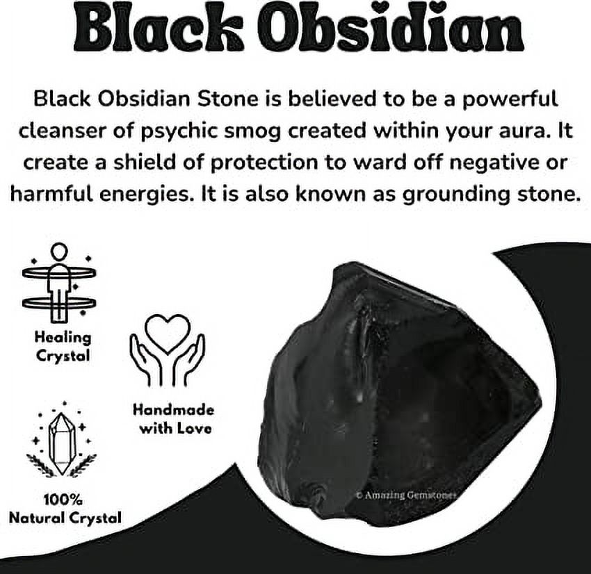 Black Obsidian Crystal Raw Stones (2 Pieces) - image 3 of 5