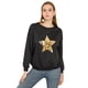 thumbnail image 4 of INSPIRE CHIC Sudadera de manga larga con cuello redondo y lentejuelas brillantes para mujer Negro M, 4 of 6
