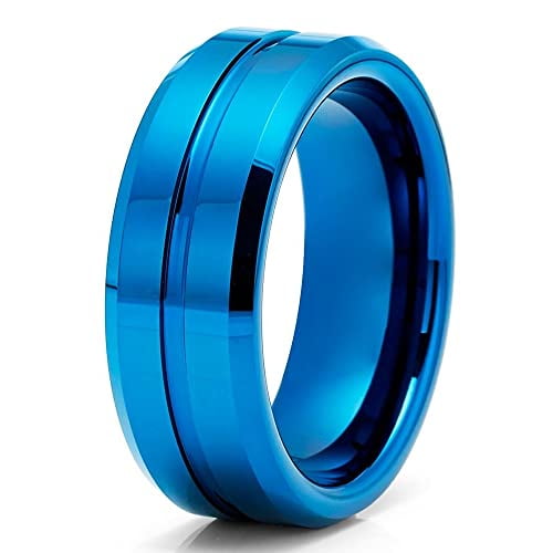Silly Kings Rose Gold Tungsten Ring,Rose Gold Tungsten Wedding Band,Black Tungsten Ring,Hammered Ring, 7