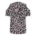 thumbnail image 5 of Olyvenn Women's Short Sleeve Shirts Floral Print Cold Shoulder Tops Basic Tees V Neck Blouse Fashion Summer Tshirts Multicolor XL, 5 of 6