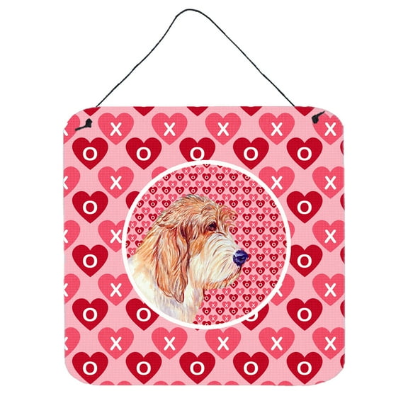 Petit Basset Griffon Vendeen Hearts Love Valentines Day Wall or Door Hanging Prints