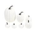 thumbnail image 2 of Artificial Pumpkins, Fall Decor for Home, Indoor Halloween Decorations, White Decorative Pumpkin Set, 7-Piece Assorted Size White Faux Pumpkin Ornaments for Holiday Shelf, Mantel, 2 of 7