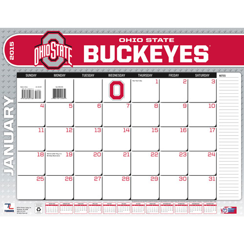 Ohio State Buckeyes 2015 22" x 17" Desk Calendar - Walmart.com