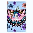 thumbnail image 1 of Metal Light Switch Plate Cover Unique Colorful Floral Butterfly Blue BUT022, 1 of 13