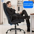 thumbnail image 2 of Big and Tall Executive Chair 500 Lbs Capacity PU Leather Boss Office Desk Chair Heavy Duty High Back Computer Chair Thick Sponge Office Chair with 360° Quiet Swivel Wheels, Black, 2 of 7
