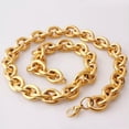 thumbnail image 4 of QQTDFG Huge 8/11/13/15mm Stainless Steel Rolo Oval Link Mens Chain Necklace or Bracelet-Gold Tone-15mm-40inch or 96cm, 4 of 8