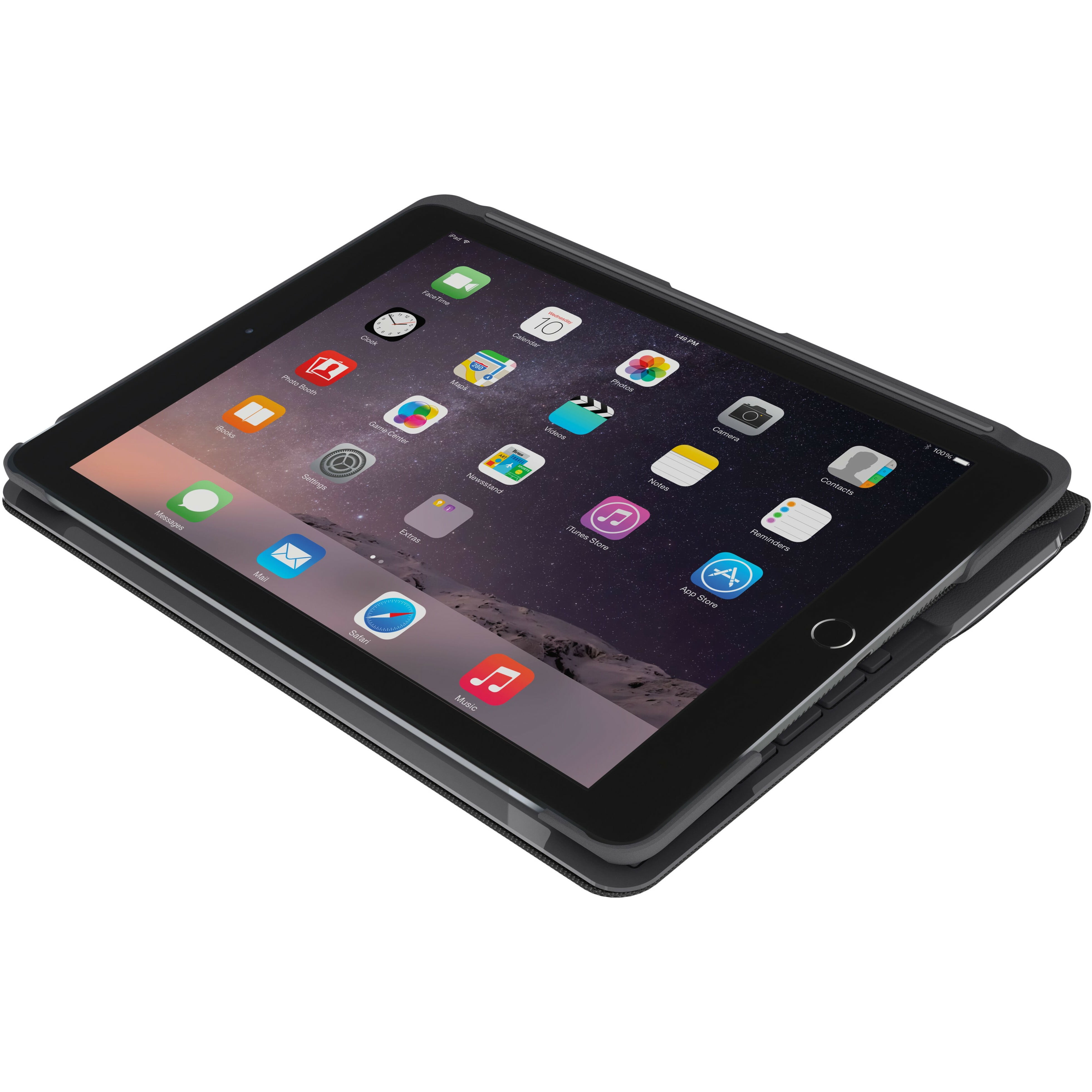 Open Box LOGITECH IPAD SLIM FOLIO CASE WIRELESS KEYBOARD BLUETOOTH Y-R0051 - BLACK