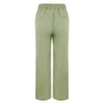thumbnail image 4 of BILIKEYU Women Solid Straight Solid Elastic Pants Long Linen Women Waist Cotton Casual Slit Trouser Legs Pants, Women's Pants, Straight Leg Jeans for Women, Wide Leg Sweatpants Women, 4 of 6
