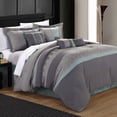 thumbnail image 5 of Euphoria 8-Piece Embroidered Comforter Set Embroidery Pintuck Bedding with Bed Skirt and Decorative Pillows Shams, 5 of 6