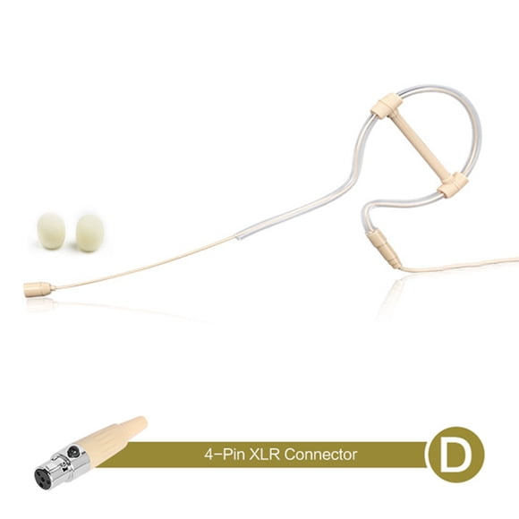 Lefu Beige Single Earhook Headset Mic Headworn Microphone 3.5mm 3 Pin 4 Pin XLR Plug