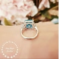 thumbnail image 4 of Aquamarine Ring, Emerald Cut 8 carats (12×10mm) Natural Aquamarine, 4 of 4