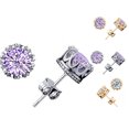 thumbnail image 4 of Silver ear stud Rhinestone ear stud Geometric crystal earring Round crystal ear stud AAA zircon ear stud, 4 of 6