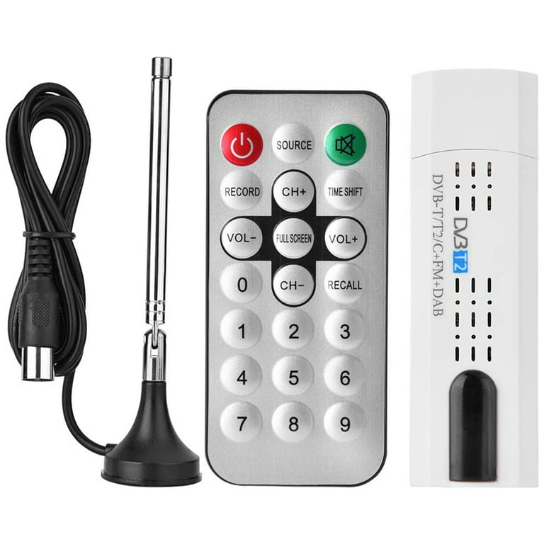 Digital Satellite DVB T2 USB TV Stick Tuner TV Receiver DVB-T2/T/C/FM/Analog  with Antenna Remote control for Russia Europe PC - AliExpress