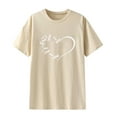 thumbnail image 4 of IROINNID Summer Tops For Women Basic Versatile Tops Round-Neck Print Short Sleeve Loose Blouse T-Shirt Under $10, 4 of 5