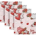 thumbnail image 5 of Coolnut Pink Lovely Elf Dwarf Cloth Napkins Set of 6, Durable Printed Washable Table Napkins for Valentines, Weddings, Dinners Parties Home Decor, 20 x 20 Inch Washcloth Gift, 5 of 7