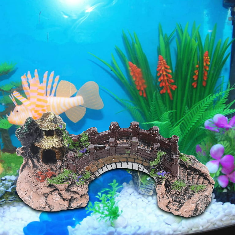 TFCFL Fish Tank Bridge Landscape Photography Aquarium Ornament Tank Home  Office Decor