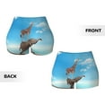 thumbnail image 5 of Haiem Elephant Giraffe No Front Seam Biker Shorts for Women Yoga Workout Gym Bike Shorts with Tummy Control Moisture-Wicking-Small, 5 of 9