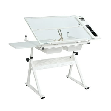 KAAYEE Premium Drawing Draft Table Drafting Drawing Desk for Adults,75-105cm Height Adjustable,White