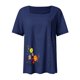 thumbnail image 4 of Camisas de Manga Corta para las Mujeres Blusa Suelta de Impresión de Flores de Verano, Camisa para el Hogar Y el Uso Diario, 4 of 5
