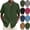 #02 Army Green, variant on Short Sleeve Button Down Shirts for Men Mandarin Collar Cotton Linen Tops Lightweight Slim Fit Casual Summer Daily Wear ,XXL,Blue